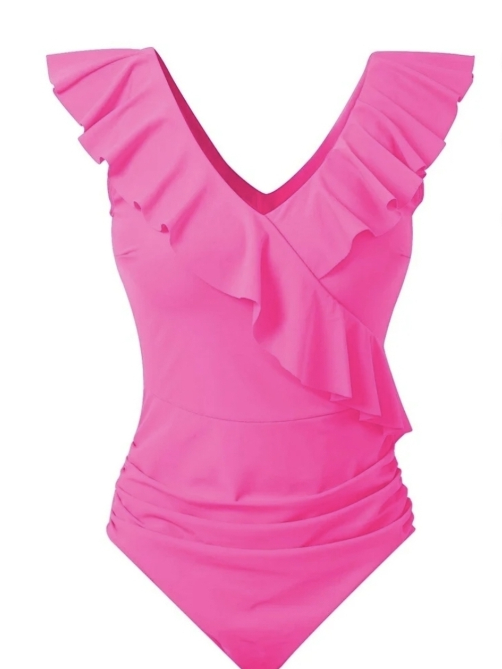 Ruffle One-Piece Swimsuit - Hot Pink